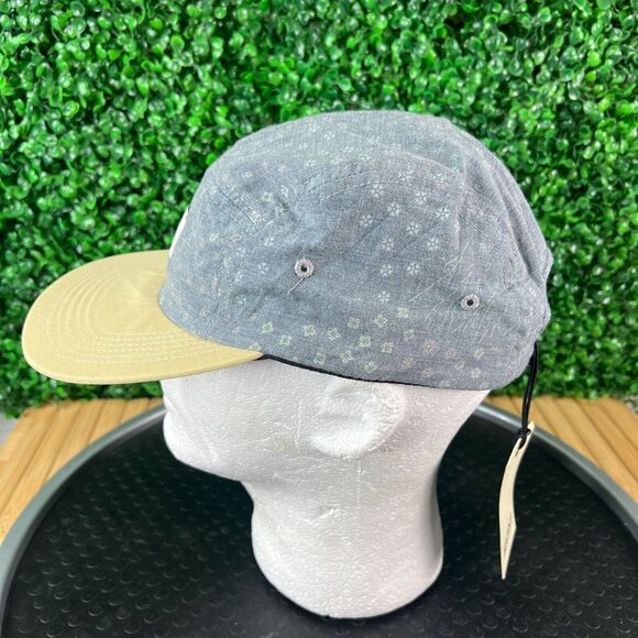 NWT Katin Flat Brim Leather Strap Adjustable Gray Low Profile Surf Hat Cap - Picture 2 of 7